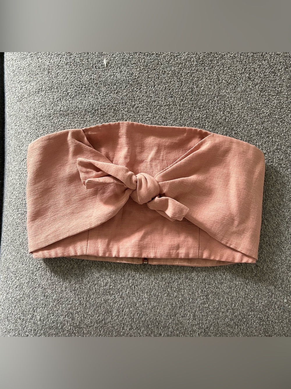 bec + bridge Blush Pink Strapless Tie-Front Crop Top